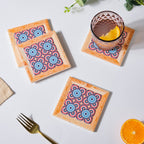 Moroccan Framed Ceramic Coaster Set Of 4 Nestasia
