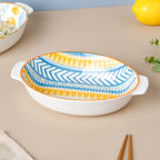 Mandala Chevron Baking Bowl With Handle 9 inch Nestasia