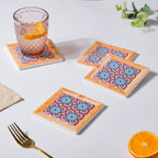Moroccan Framed Ceramic Coaster Set Of 4 Nestasia