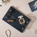 Rectangle Marble Tray With Metal Handle Nestasia