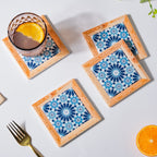 Moroccan Square Art Ceramic Coaster Set Of 4 Nestasia