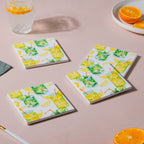 Lemonade Matte Ceramic Coaster Set Of 4 Nestasia