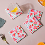 Watermelon Matte Ceramic Tile Coaster Set Of 4 Nestasia