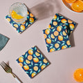 Zesty Orange Square Matte Ceramic Coaster Set Of 4 Nestasia
