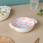 Mandala Red Floral Baking Dish With Handle 8.5 inch Nestasia