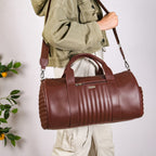 Wanderlust Duffle Bag Brown Large 17x9 Inch Nestasia
