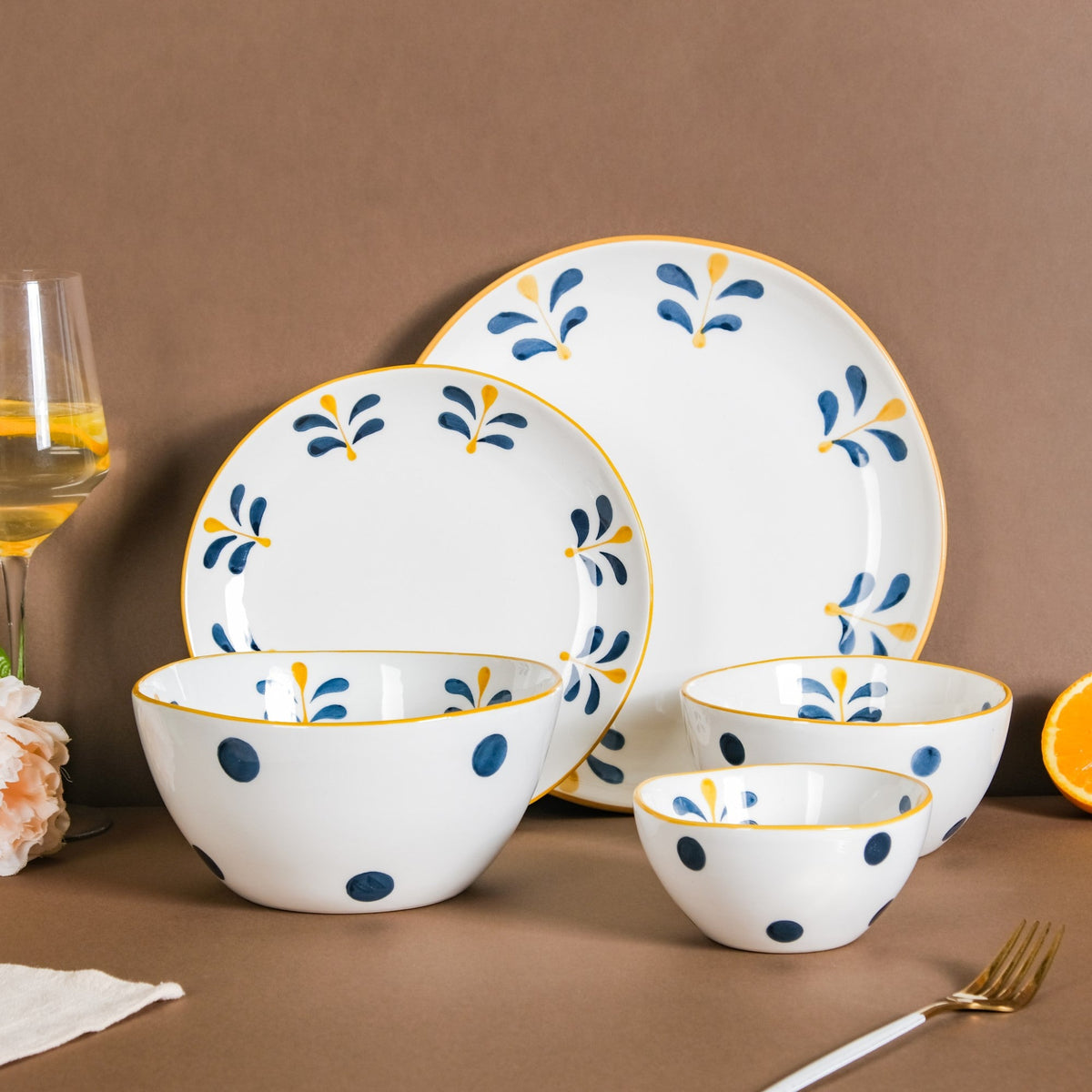 Hana 21 Piece Ceramic Dinner Set For 6 Nestasia