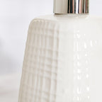 Geometric Ceramic Pump Dispenser White 7 Inch Nestasia