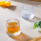 Rotating Ribbed Glass Set of 2 Nestasia