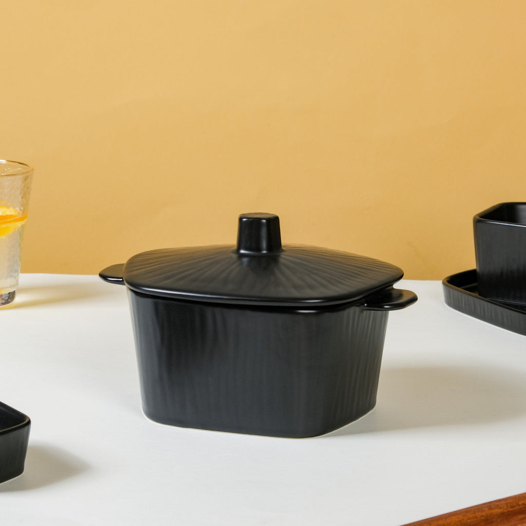Pentagon Black 19 Piece Dinner Set For 4 Nestasia