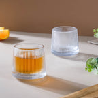 Rotating Ribbed Glass Set of 2 Nestasia