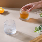 Rotating Ribbed Glass Set of 2 Nestasia
