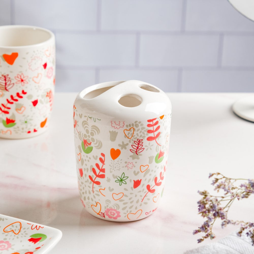 Eclectic Ceramic Bathroom Accessories Set of 5 Nestasia