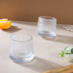 Rotating Ribbed Glass Set of 2 Nestasia