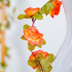 Faux Roses And Leaves Vine Orange Nestasia