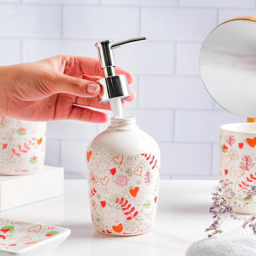Eclectic Ceramic Bathroom Accessories Set of 5 Nestasia