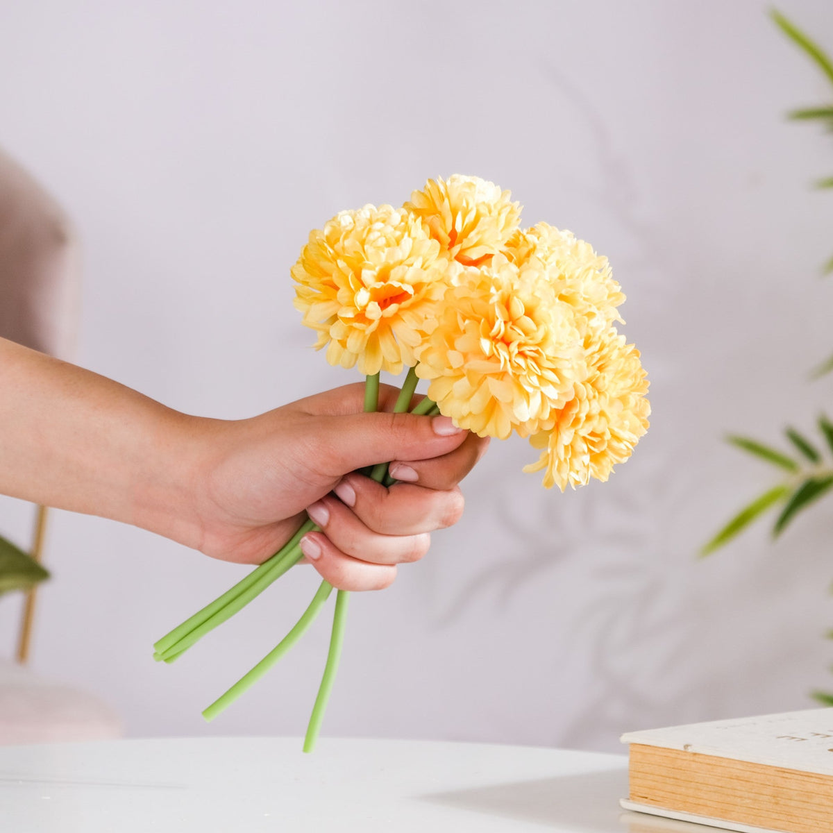 Chrysanthemum Flower Yellow Set Of 5 Nestasia