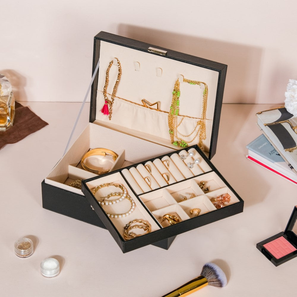 Portable Jewellery Organiser Black Nestasia