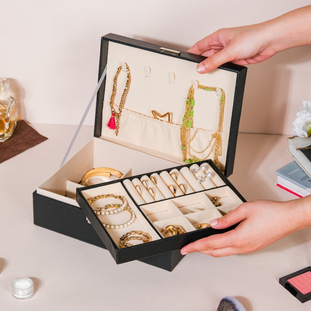 Portable Jewellery Organiser Black Nestasia