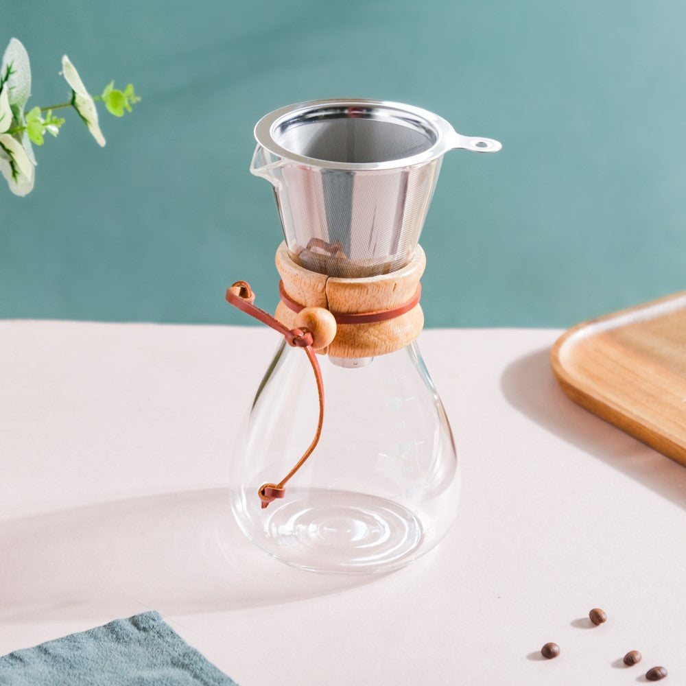 Manual Drip Coffee Filter With Glass Carafe Large 600ml Nestasia