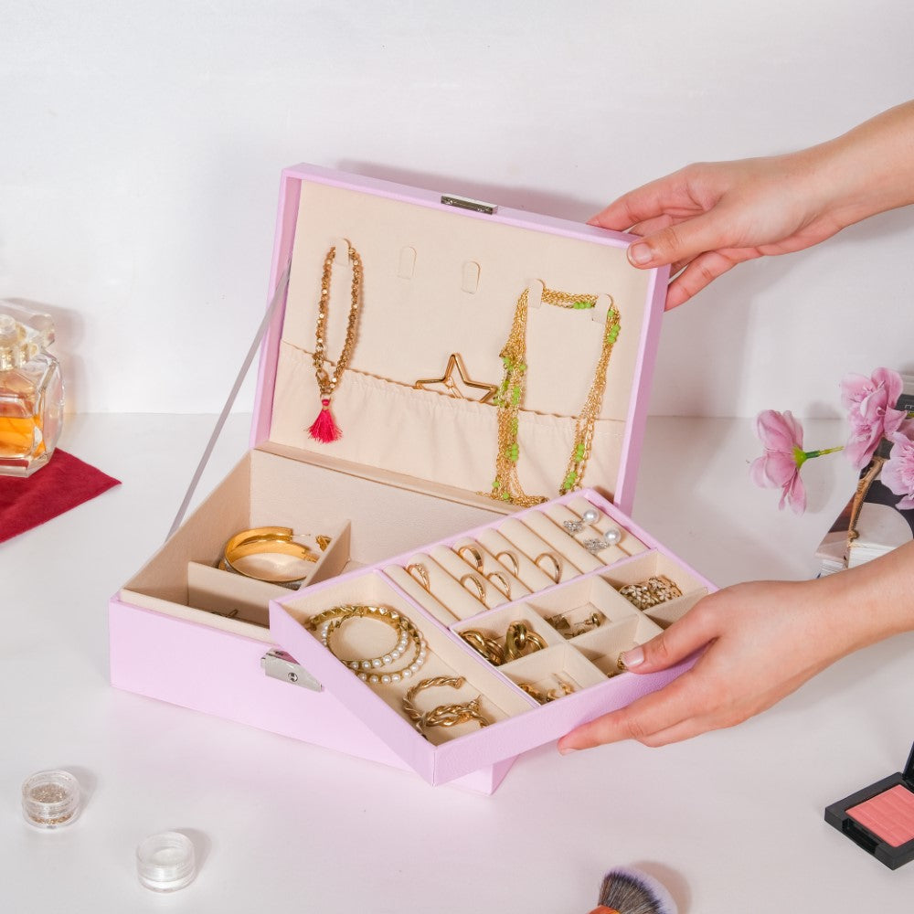 Portable Jewellery Organiser Blush Pink Nestasia
