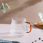 Glass Ribbed Coffee Pot 700ml Nestasia