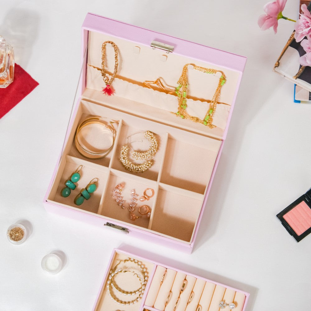 Portable Jewellery Organiser Blush Pink Nestasia