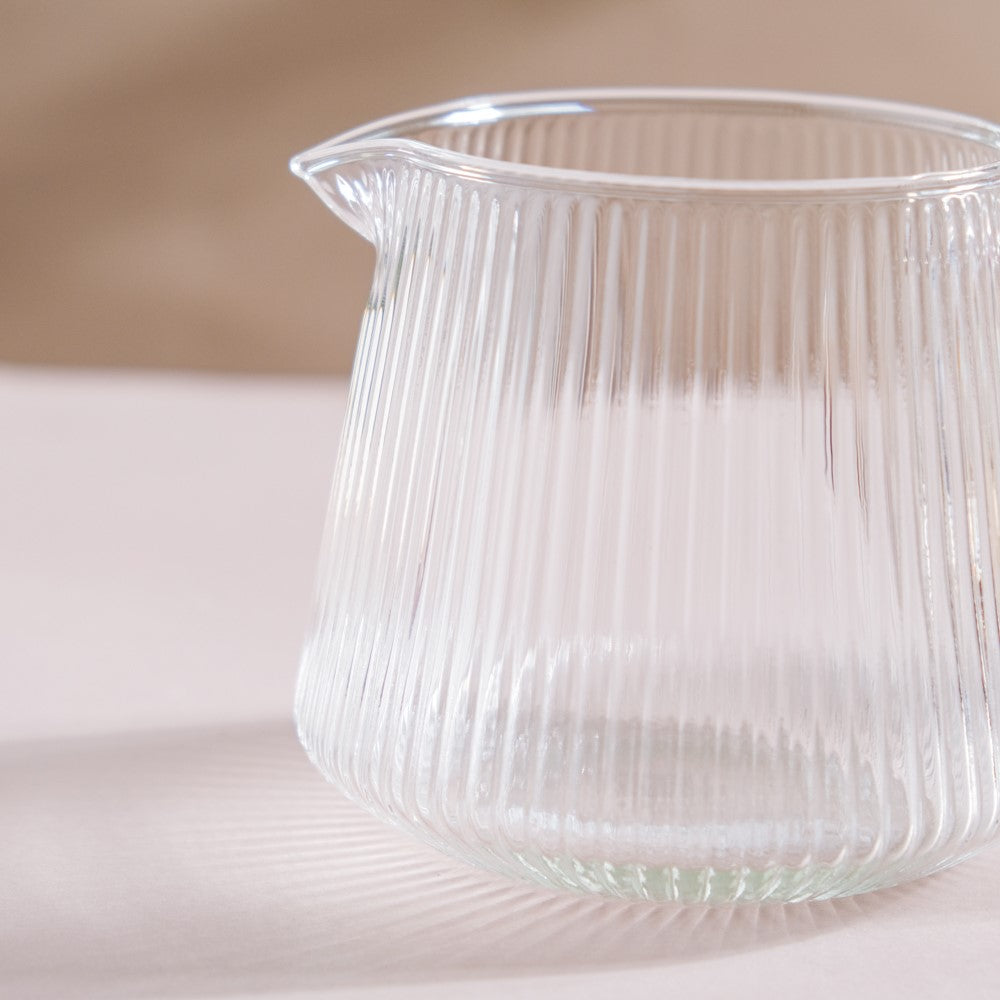Glass Ribbed Coffee Pot 700ml Nestasia