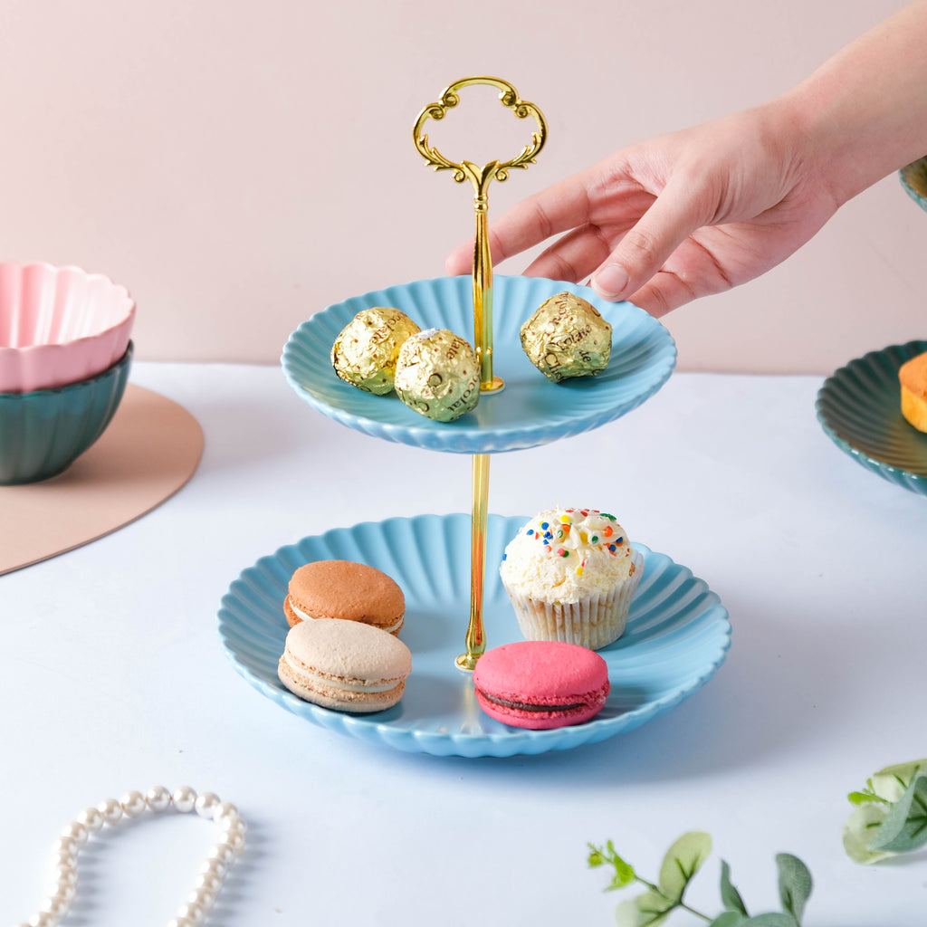 True Blue 2-tier Cupcake Stand Nestasia