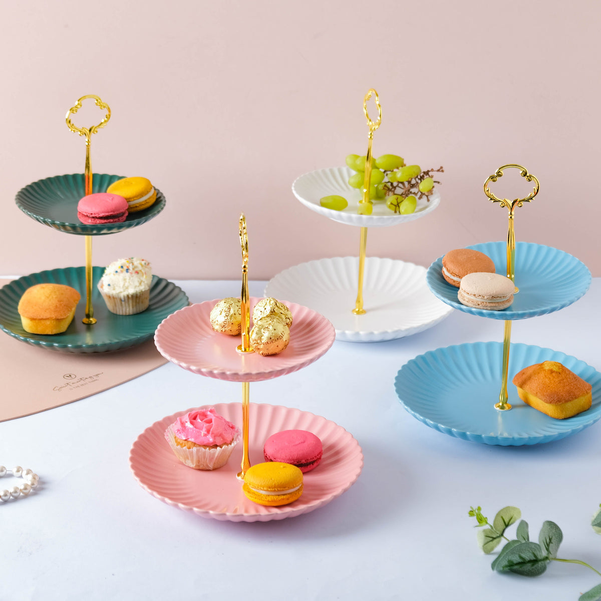 True Blue 2-tier Cupcake Stand Nestasia