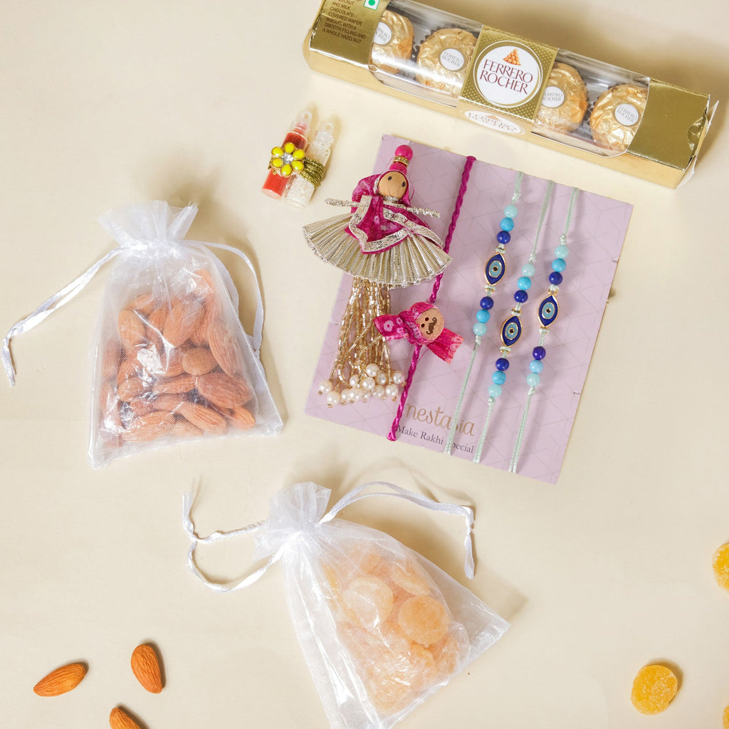 Sweet Surprises Rakhi Gift Hamper Set Of 8 Nestasia