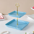 Blue Muffin Square 2-tier Cupcake Stand Nestasia