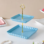 Blue Muffin Square 2-tier Cupcake Stand Nestasia