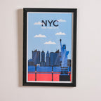 New York City Poster With Frame 13x9 Inch Nestasia