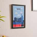New York City Poster With Frame 13x9 Inch Nestasia