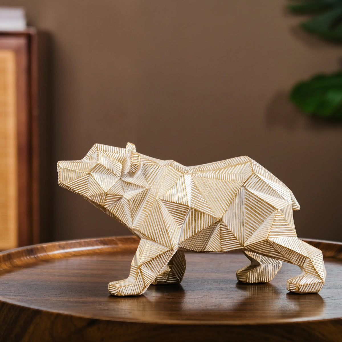 Geometric Bear Showpiece Gold Nestasia