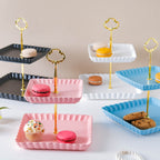 Blue Muffin Square 2-tier Cupcake Stand Nestasia