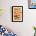 Try Something New Framed Poster 13x9 Inch Nestasia