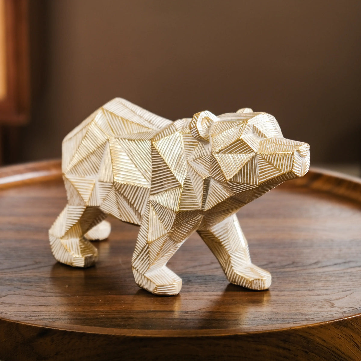 Geometric Bear Showpiece Gold Nestasia