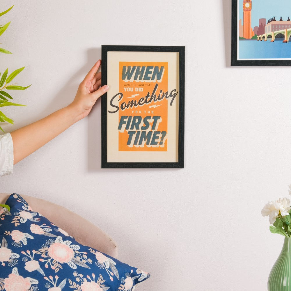 Try Something New Framed Poster 13x9 Inch Nestasia