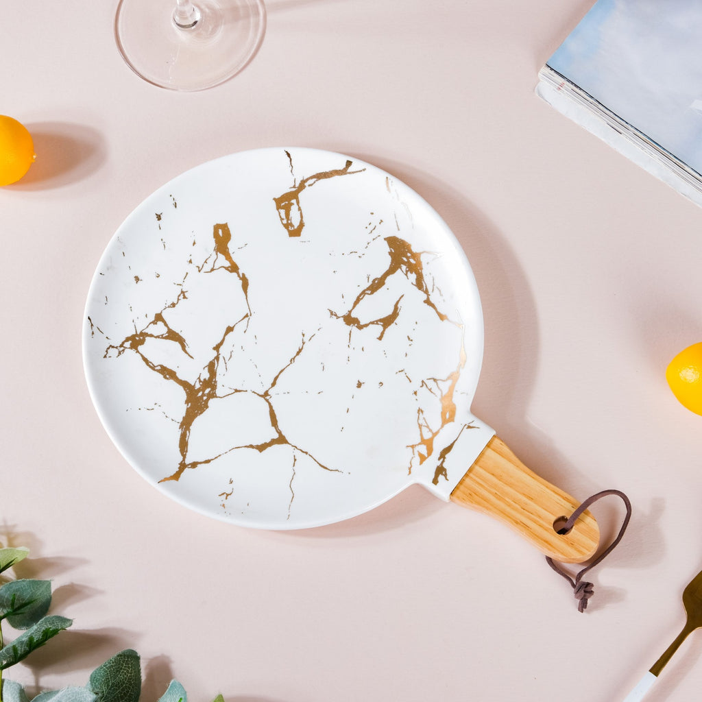 Marble Plate With Handle 11 Inch Nestasia