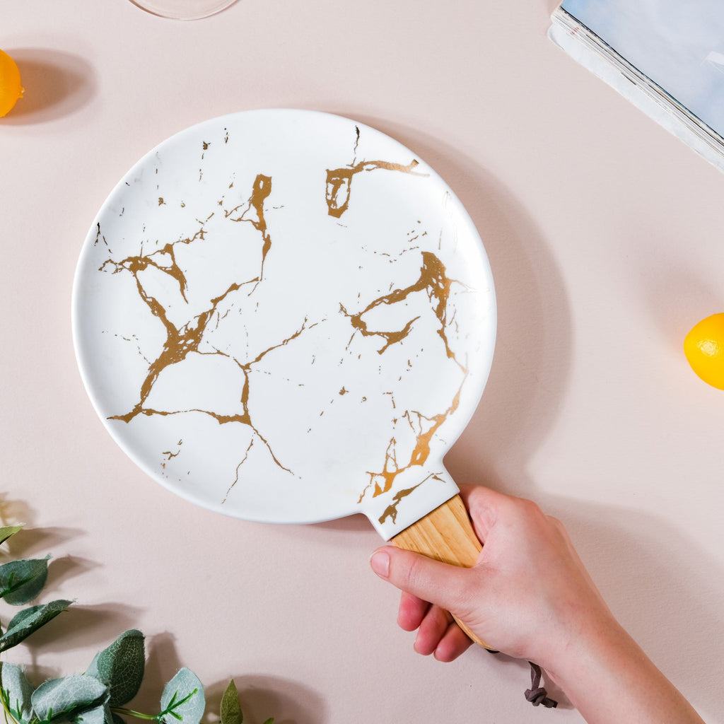 Marble Plate With Handle 11 Inch Nestasia