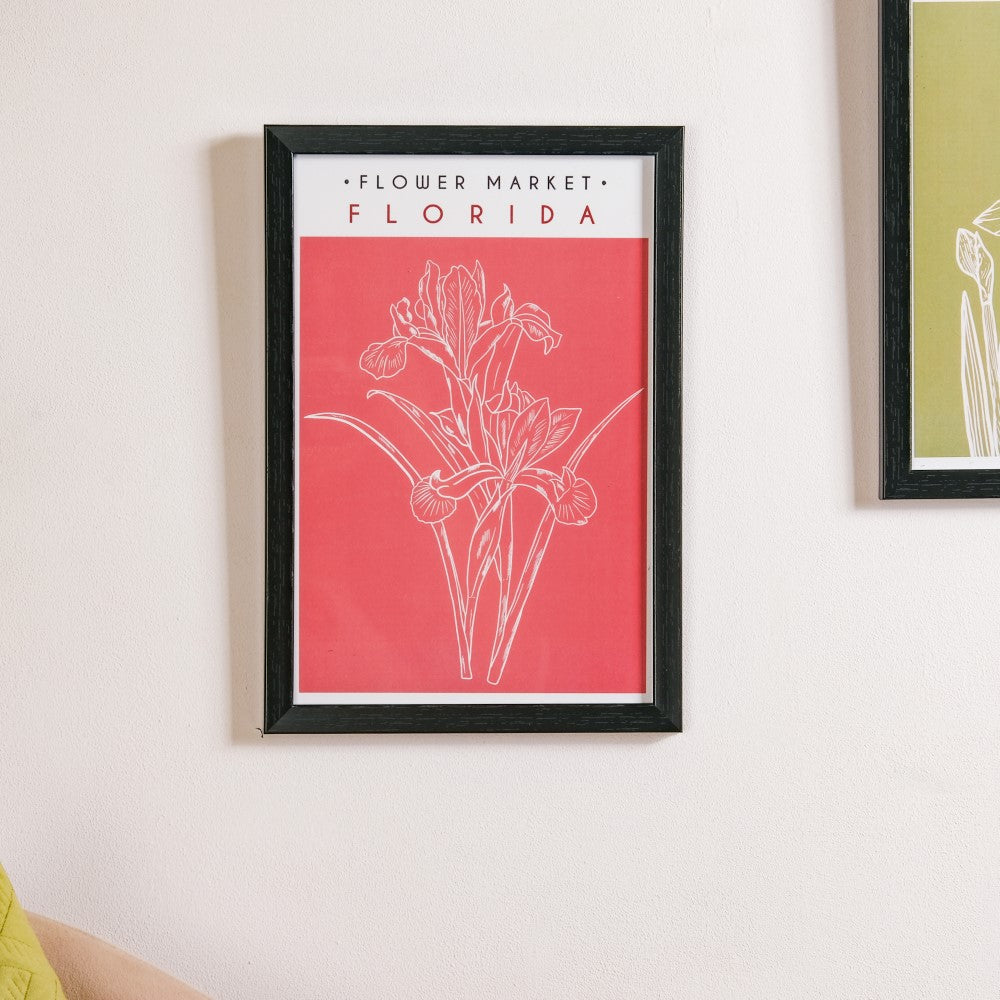 Line Art Flower Framed Poster Set Of 2 13x9 Inch Nestasia