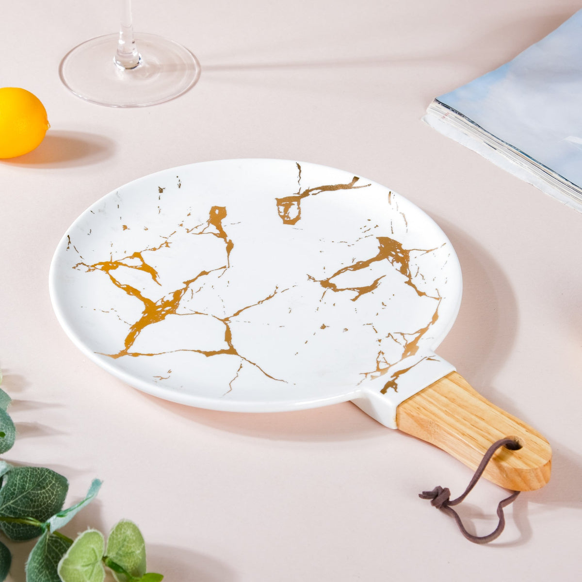 Marble Plate With Handle 11 Inch Nestasia