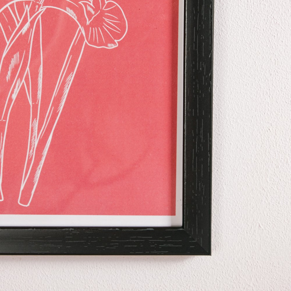 Line Art Flower Framed Poster Set Of 2 13x9 Inch Nestasia