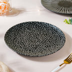 Stone Patterned Ceramic Dinner Plate Black 9.5 Inch Nestasia