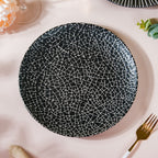Stone Patterned Ceramic Dinner Plate Black 9.5 Inch Nestasia