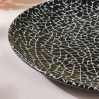 Stone Patterned Ceramic Dinner Plate Black 9.5 Inch Nestasia