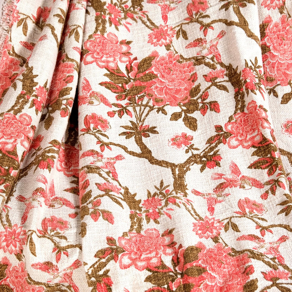 Blush Chinoiserie Cotton Throw 152x127cm Nestasia