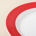 Riona Snack Plate White And Red 8 Inch Nestasia